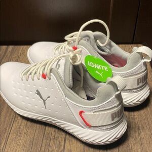 Puma Ignite White and Red Sneakers size 5.5